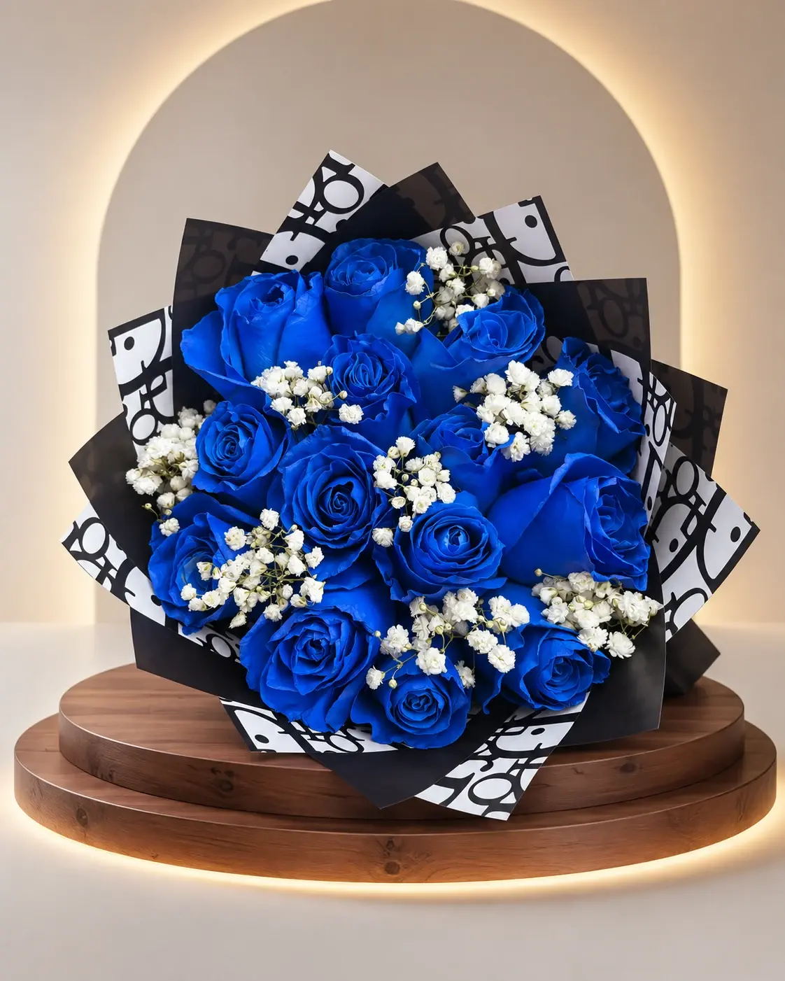 Bouquet of blue roses