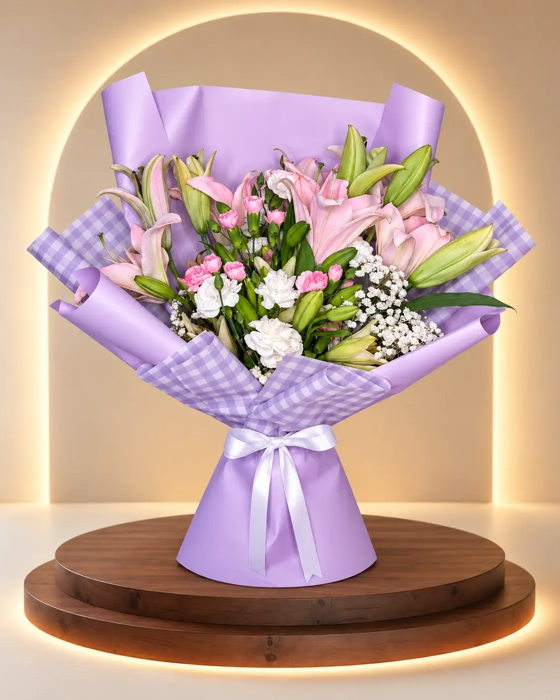 Bouquet of pink lilies