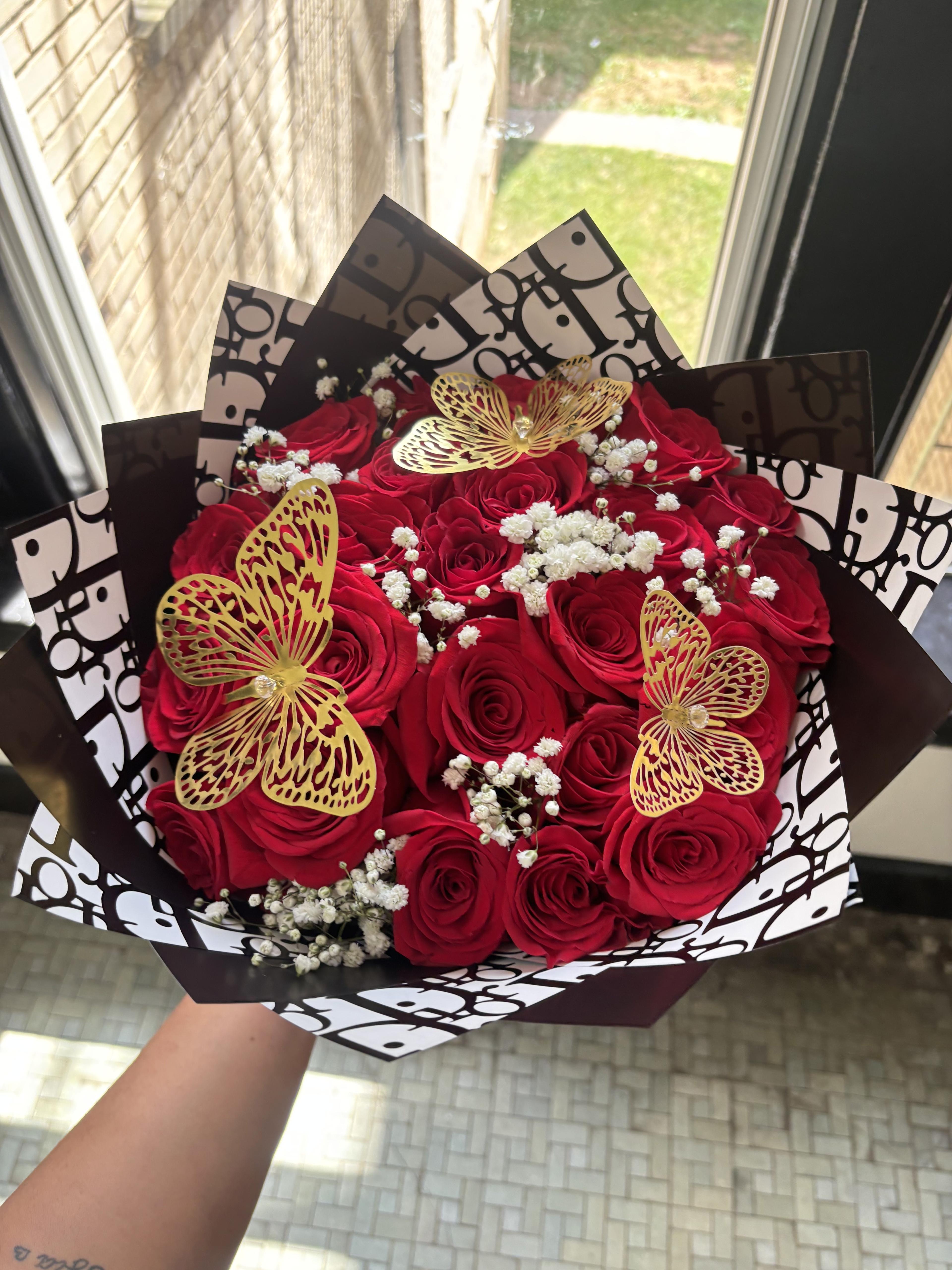 Ramo de 24 rosas rojas