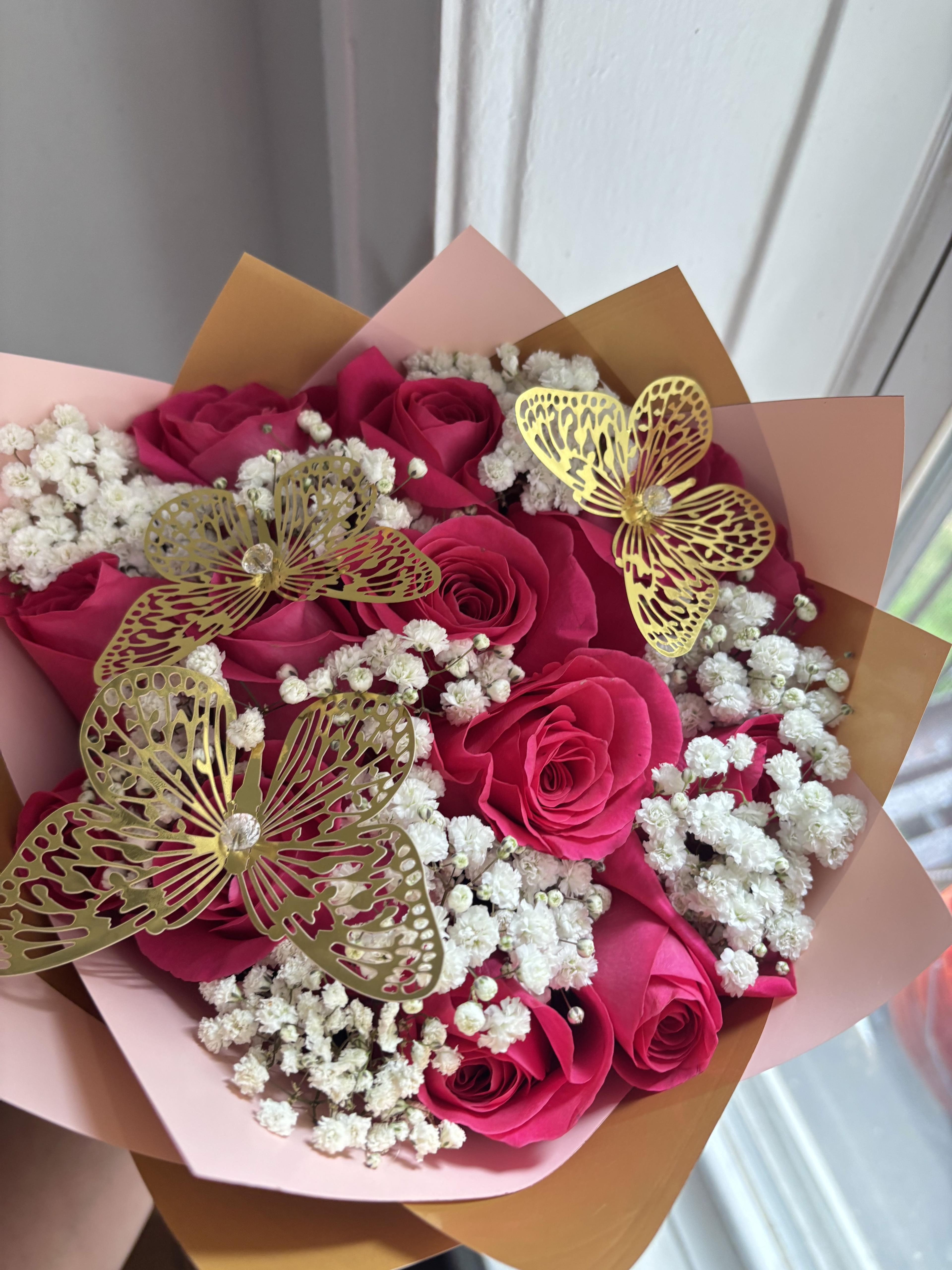 Ramo de 24 rosas con Ferrero Rocher